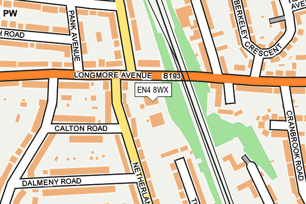 EN4 8WX map - OS OpenMap – Local (Ordnance Survey)