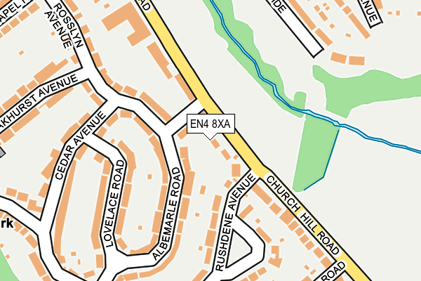 EN4 8XA map - OS OpenMap – Local (Ordnance Survey)