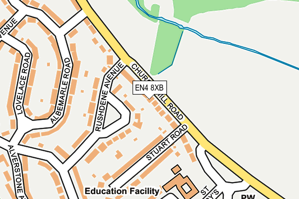 EN4 8XB map - OS OpenMap – Local (Ordnance Survey)