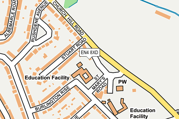 EN4 8XD map - OS OpenMap – Local (Ordnance Survey)