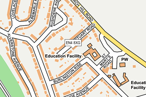 EN4 8XG map - OS OpenMap – Local (Ordnance Survey)