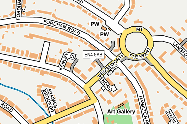 EN4 9AB map - OS OpenMap – Local (Ordnance Survey)