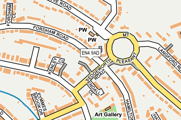 EN4 9AD map - OS OpenMap – Local (Ordnance Survey)