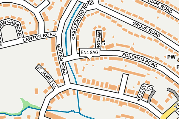 EN4 9AG map - OS OpenMap – Local (Ordnance Survey)