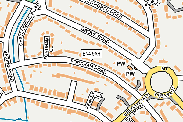 EN4 9AH map - OS OpenMap – Local (Ordnance Survey)