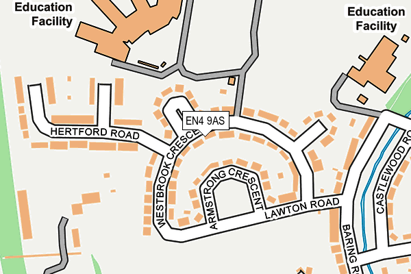 EN4 9AS map - OS OpenMap – Local (Ordnance Survey)