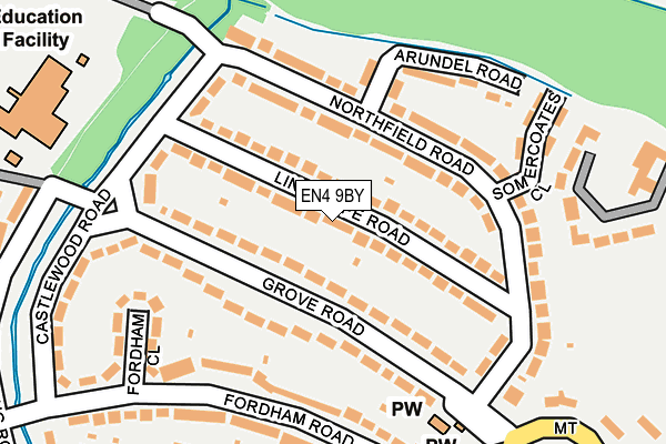 EN4 9BY map - OS OpenMap – Local (Ordnance Survey)