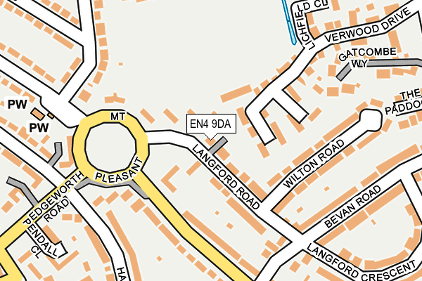EN4 9DA map - OS OpenMap – Local (Ordnance Survey)