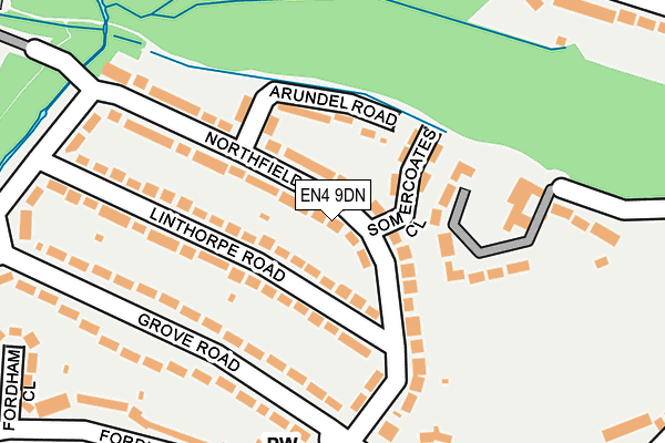 EN4 9DN map - OS OpenMap – Local (Ordnance Survey)