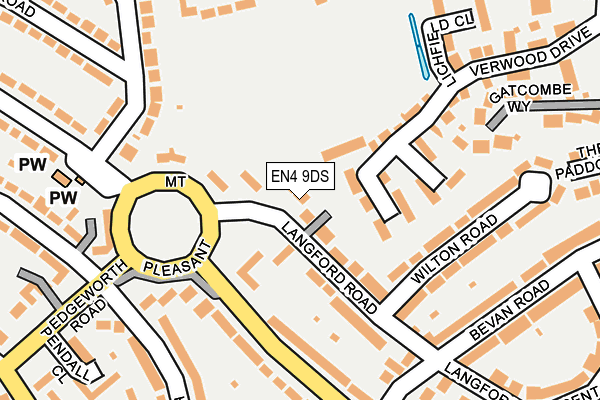 EN4 9DS map - OS OpenMap – Local (Ordnance Survey)