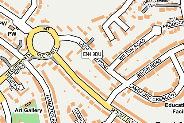 EN4 9DU map - OS OpenMap – Local (Ordnance Survey)