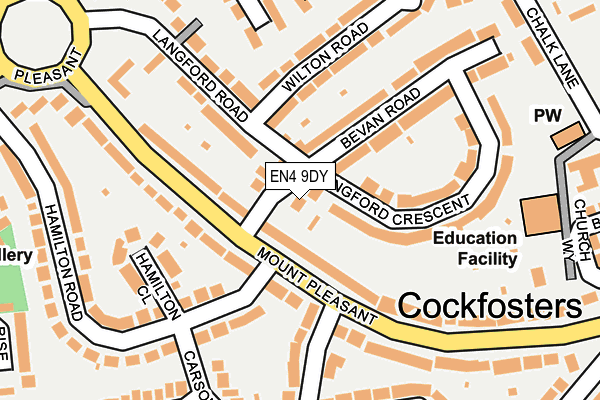 EN4 9DY map - OS OpenMap – Local (Ordnance Survey)