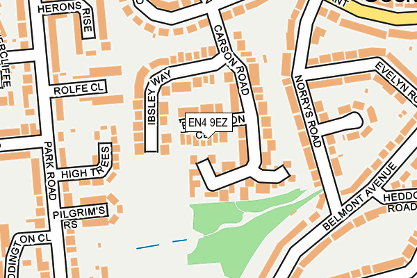 EN4 9EZ map - OS OpenMap – Local (Ordnance Survey)