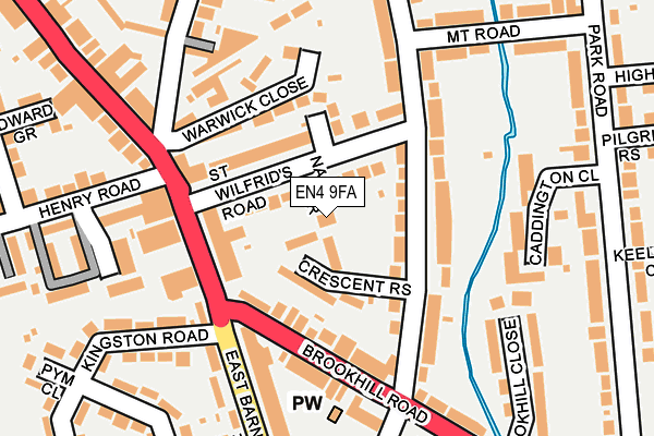 EN4 9FA map - OS OpenMap – Local (Ordnance Survey)