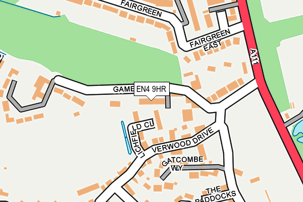 EN4 9HR map - OS OpenMap – Local (Ordnance Survey)