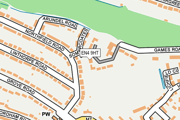 EN4 9HT map - OS OpenMap – Local (Ordnance Survey)