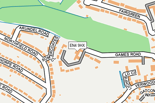 EN4 9HX map - OS OpenMap – Local (Ordnance Survey)
