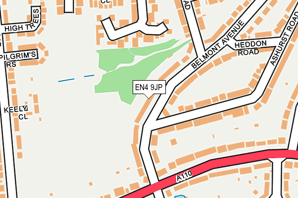 EN4 9JP map - OS OpenMap – Local (Ordnance Survey)