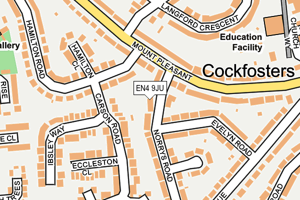 EN4 9JU map - OS OpenMap – Local (Ordnance Survey)