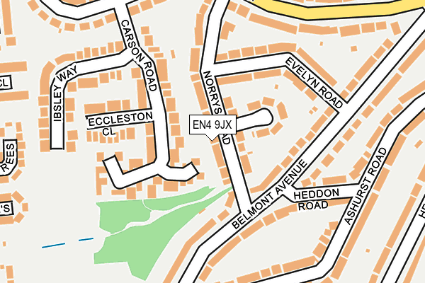 EN4 9JX map - OS OpenMap – Local (Ordnance Survey)
