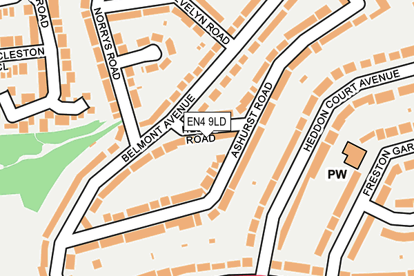 EN4 9LD map - OS OpenMap – Local (Ordnance Survey)