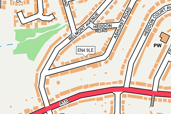 EN4 9LE map - OS OpenMap – Local (Ordnance Survey)