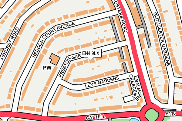 EN4 9LX map - OS OpenMap – Local (Ordnance Survey)