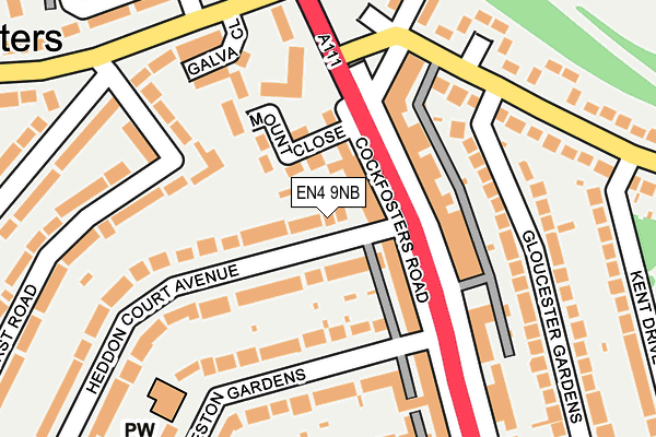 EN4 9NB map - OS OpenMap – Local (Ordnance Survey)