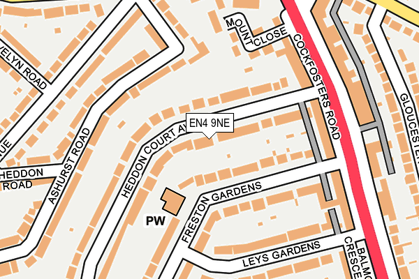 EN4 9NE map - OS OpenMap – Local (Ordnance Survey)