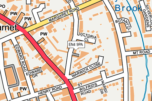 EN4 9PA map - OS OpenMap – Local (Ordnance Survey)