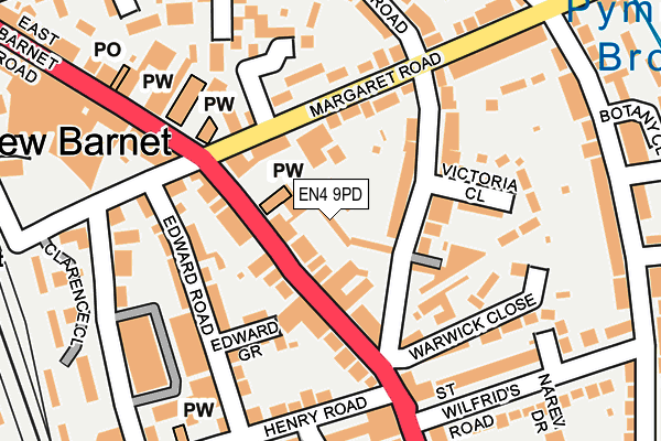 EN4 9PD map - OS OpenMap – Local (Ordnance Survey)