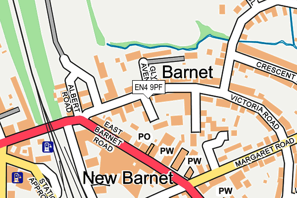 EN4 9PF map - OS OpenMap – Local (Ordnance Survey)