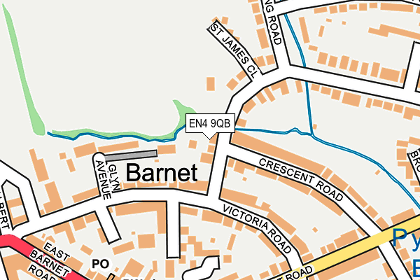 EN4 9QB map - OS OpenMap – Local (Ordnance Survey)