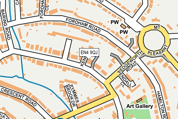 EN4 9QJ map - OS OpenMap – Local (Ordnance Survey)