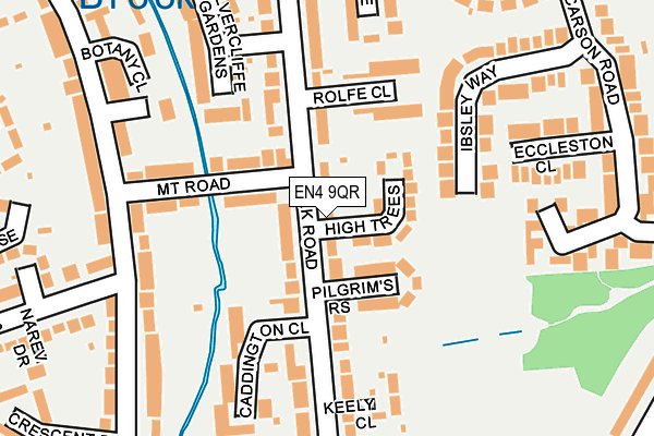 EN4 9QR map - OS OpenMap – Local (Ordnance Survey)