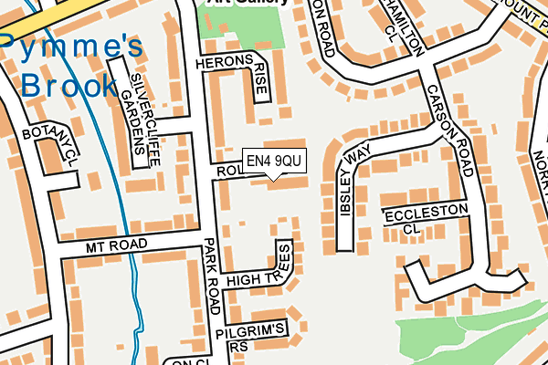 EN4 9QU map - OS OpenMap – Local (Ordnance Survey)