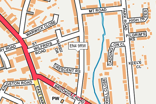 EN4 9RW map - OS OpenMap – Local (Ordnance Survey)