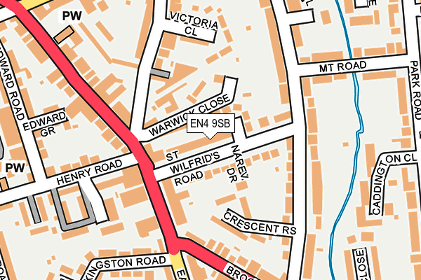 EN4 9SB map - OS OpenMap – Local (Ordnance Survey)