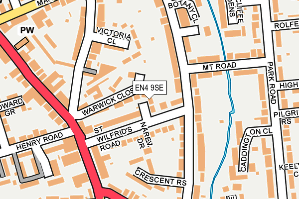 EN4 9SE map - OS OpenMap – Local (Ordnance Survey)