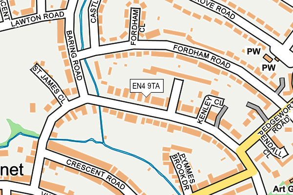 EN4 9TA map - OS OpenMap – Local (Ordnance Survey)