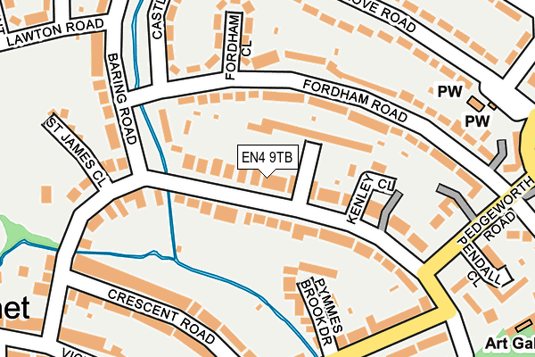 EN4 9TB map - OS OpenMap – Local (Ordnance Survey)