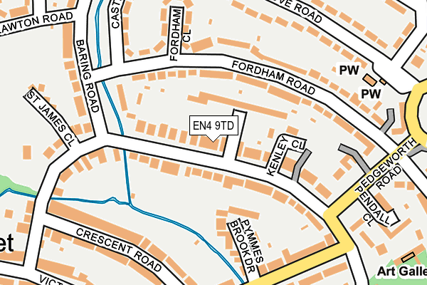 EN4 9TD map - OS OpenMap – Local (Ordnance Survey)