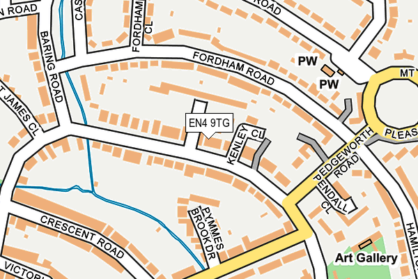 EN4 9TG map - OS OpenMap – Local (Ordnance Survey)