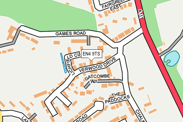 EN4 9TS map - OS OpenMap – Local (Ordnance Survey)