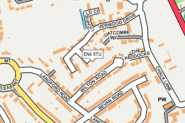 EN4 9TU map - OS OpenMap – Local (Ordnance Survey)