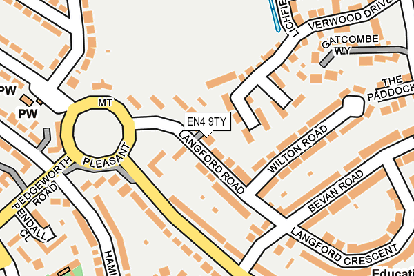 EN4 9TY map - OS OpenMap – Local (Ordnance Survey)
