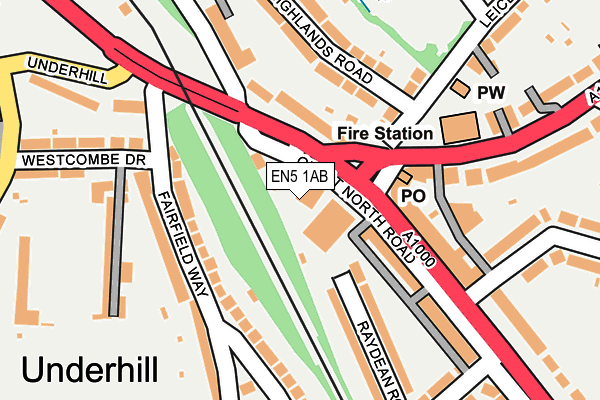 EN5 1AB map - OS OpenMap – Local (Ordnance Survey)