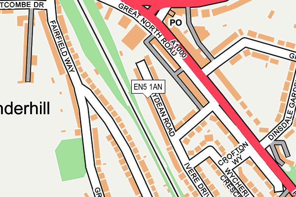 EN5 1AN map - OS OpenMap – Local (Ordnance Survey)