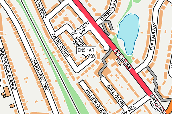 EN5 1AR map - OS OpenMap – Local (Ordnance Survey)