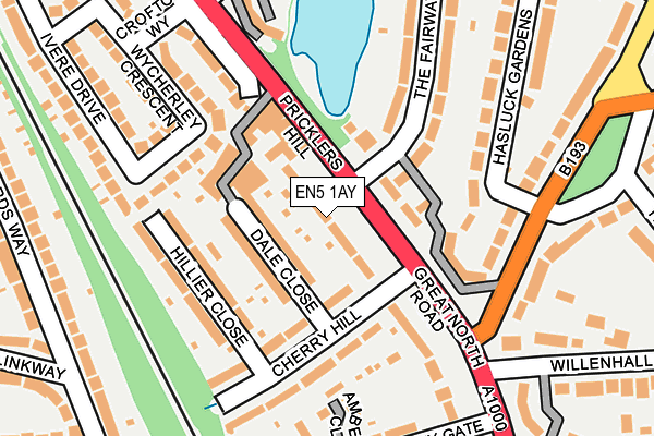 EN5 1AY map - OS OpenMap – Local (Ordnance Survey)